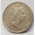 AUSTRALIA 1989 . FIVE 5 CENTS COIN . ERROR . DOUBLE STAMPING OF SPINE